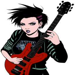 punk rock 소녀 재생 전기베이스 기타
