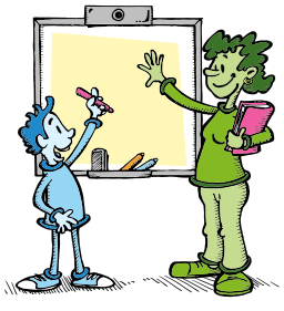 교사와 학생 whiteboard