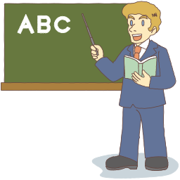 교사 pointing chalkboard