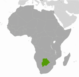 africa 지도 botswana 강조