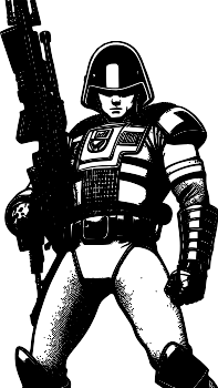 armored soldier with weapon