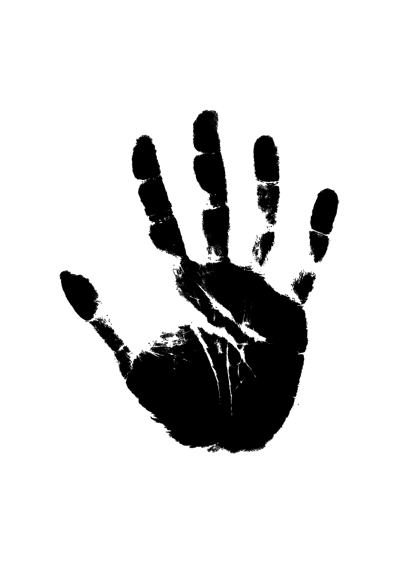 검정 handprint