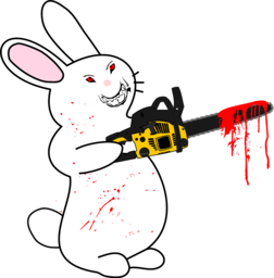 혈액 악 토끼와 chainsaw