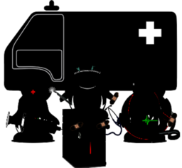 cartoon penguins emergency rescue medical theme