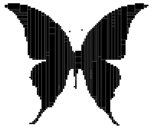 밝은 줄무늬 나비는 투명한에 pixelated