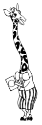A Drawing Of A Giraffe Holding A Piece Of Paper