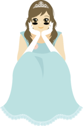 cartoon girl princess blue dress