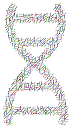 dna helix 형성 다색 스틱 그림