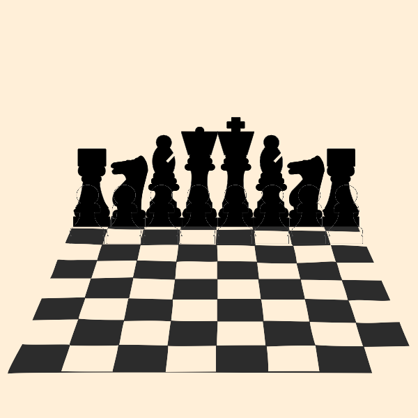chess는 checkered chessboard에 줄을 잇습니다