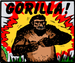 만화 스타일 gorilla와 텍스트 gorilla