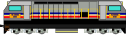 회색 운임 locomotive 측 전망