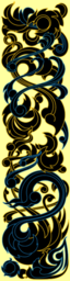ornate gold blue dragon design