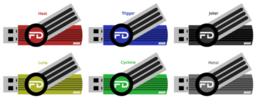 로고를 가진 6개의 다른 색깔 usb 섬광 드라이브