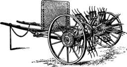 A Plow가 부착 된 말 Drawn Carriage