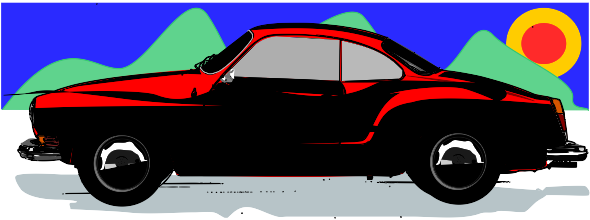 red sports car side view