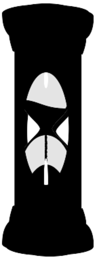 모래 색깔을 가진 나무로 되는 hourglass