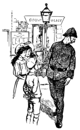 vintage police and children scene