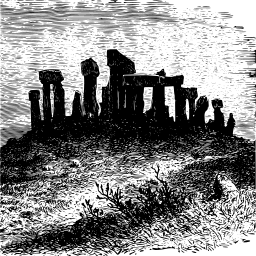 The Stonehenge, 영국의 Prehistoric Monument, 빈티지 라인 그림 또는 조각 Illustrati