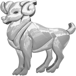 A Ram Standing 에 앞 의 A 화이트 배경