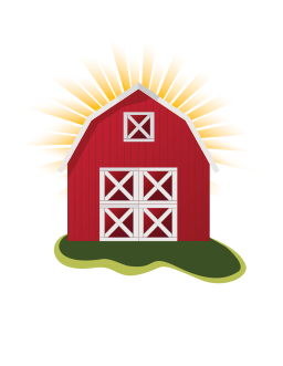 Red Barn 와 The Sun 빛나는 뒤에 그것