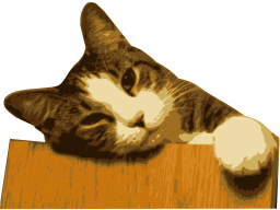 cat resting 머리 테이블 삽화