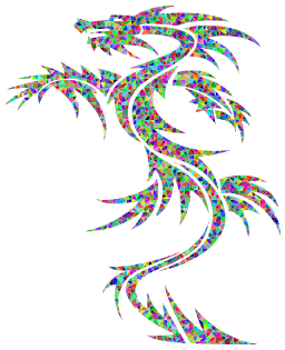 다색 패턴의 Stylized Dragon