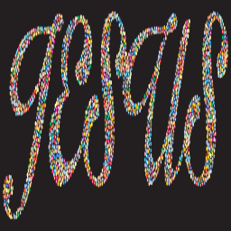 colorful jesus word art