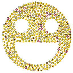 A Smiley 얼굴 Made Up 의 많은 다른 이모티콘