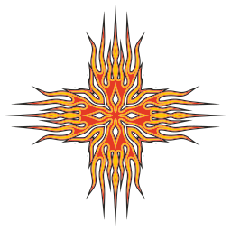 flame cross design