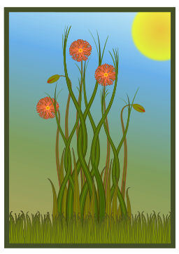 꽃 reed 연못