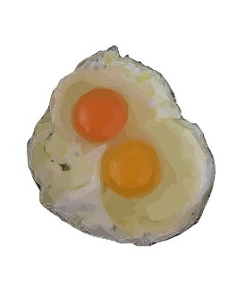 튀김 두 배 yolk 계란