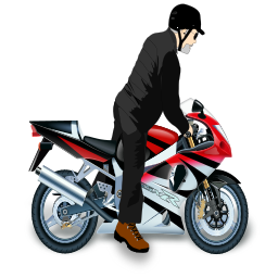 man dressed 에 검정 standing 다음에 에 red 스포츠 오토바이