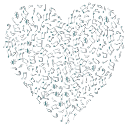 musical heart white