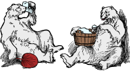 polar 곰 와 물통