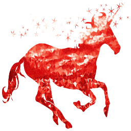 빨간 unicorn silhouette