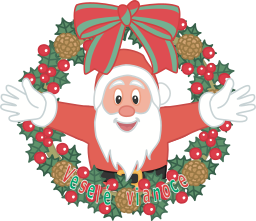 santa wreath 휴가 emblem