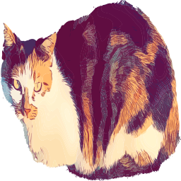 A Calico Cat 에 A 화이트 배경