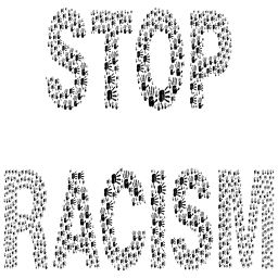 정지 racism 검정과 흰색