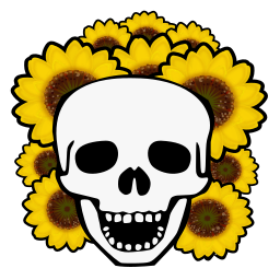 sunflower 미소 skull
