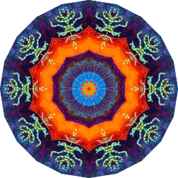 활기찬 kaleidoscope 오렌지 녹색