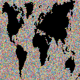 world map silhouette textured