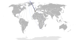 world map with lines