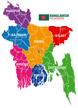 bangladesh 부서 컬러지도