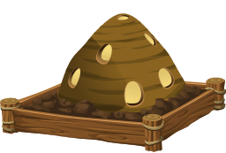 나무로 되는 플랫폼에 beehive