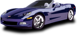 blue convertible sports car