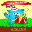 블루 코끼리 생일 카드