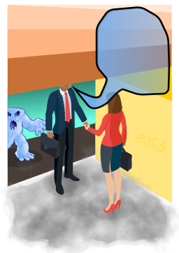 businesspeople 팅 에 crosswalk