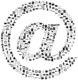 Email Symbol Made Up 의 검정 과 흰색 아이콘