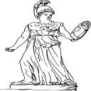 고전적인 greek draped 동상