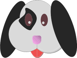 floppy eared 만화 개 얼굴